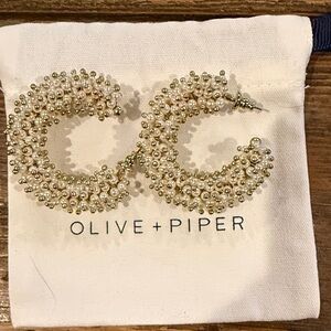 Olive + Piper Gold Pearl Cluster Hoop Earrings